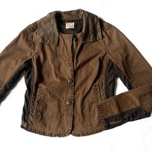 Free People Brown Collared Jacket - Medium